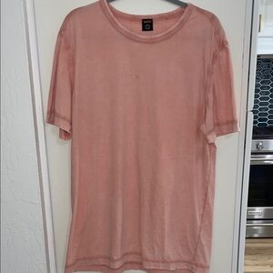 Boss Men's Garment Dyed Light Pink Short Sleeve Tee with Boss Logo | XXL